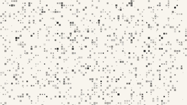Abstract background with scattered gray squares on light gray surface.