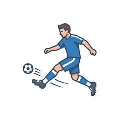 Fototapeta premium Soccer Player Kicking Ball During Game Action.