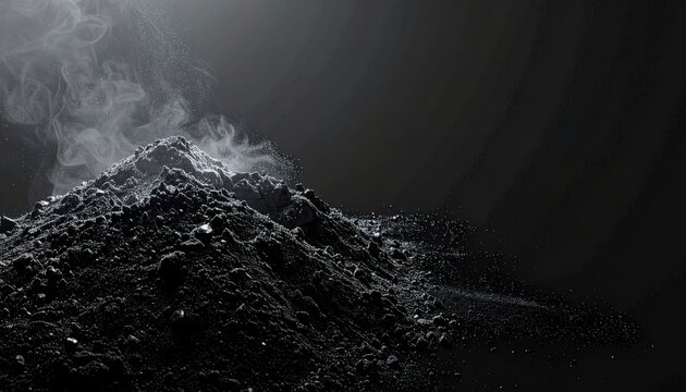 Fine Boron Powder Dusted Lightly on a Matte Black Background