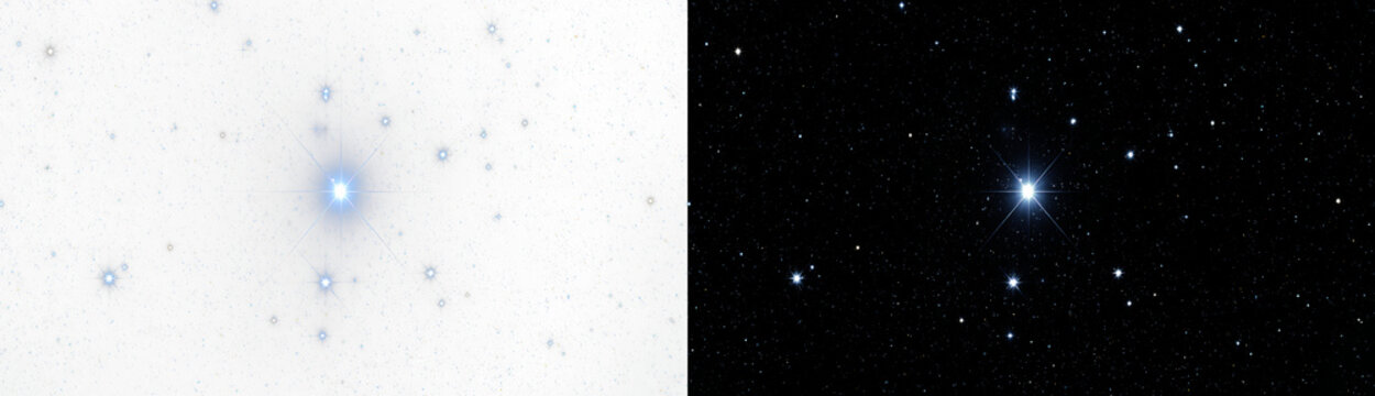 Abstract starry sky constellation on white and black background, realistic glowing blue white night star space cosmos overlay