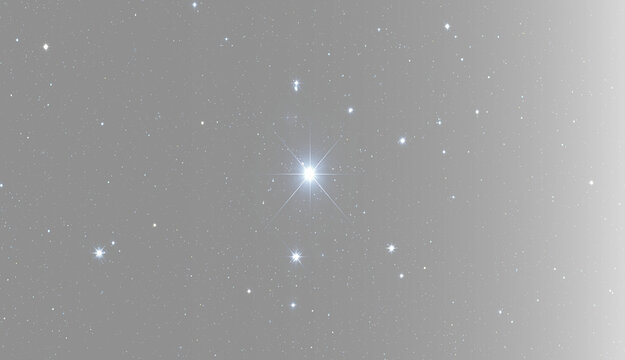 Abstract starry sky constellation on gray background, realistic glowing blue white night star space cosmos overlay