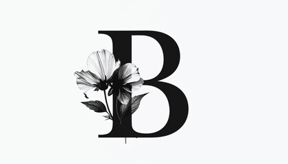 Large black letter with flower design. © Bakeke