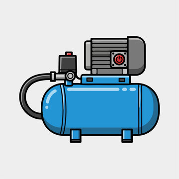 Cartoon vector illustration of an air compressor