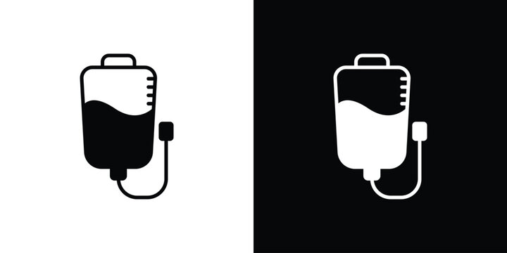 Blood transfusion icon silhouette design collection in black and white for web
