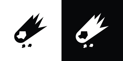 Comet icon silhouette design collection in black and white for web © Hestia