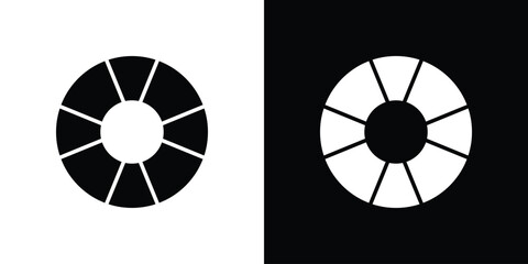 Life buoy icon silhouette design collection in black and white for web © Hestia