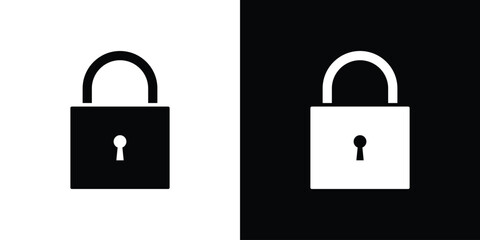 Lock icon silhouette design collection in black and white for web © Hestia