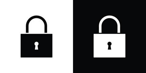 Lock icon silhouette design collection in black and white for web © Hestia