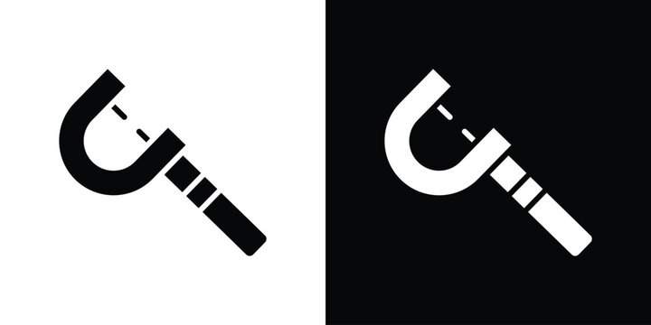 Micrometer icon silhouette design collection in black and white for web