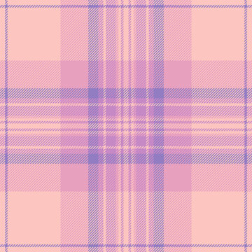 Rug vector pattern seamless, flannel background plaid textile. Comfortable texture fabric check tartan in light and pink colors.