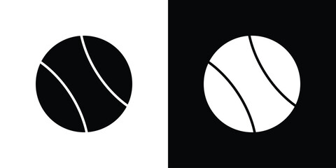 Fototapeta premium Tennis icon silhouette design collection in black and white for web
