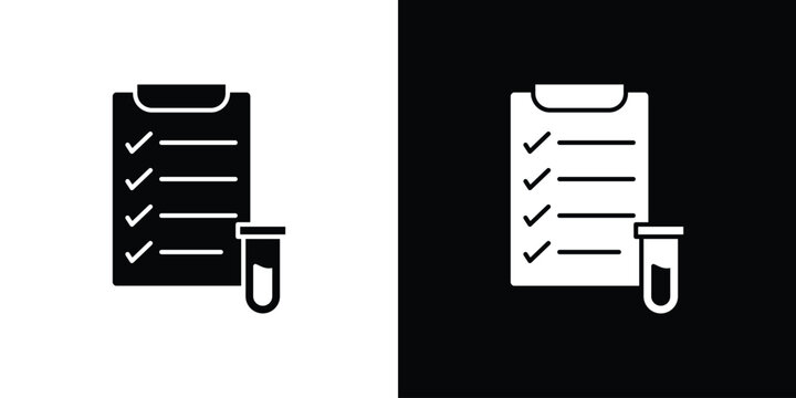 Test icon silhouette design collection in black and white for web