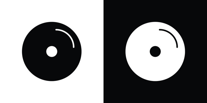 Vinyl icon silhouette design collection in black and white for web