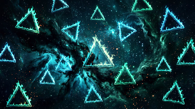 abstract dark background with flame triangles