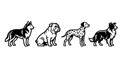 Diverse Dog Breeds Silhouette Collection © Swtiawan