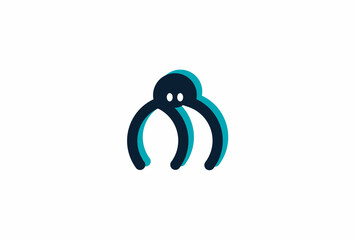 A graphic illustration of a stylized octopus with vibrant blue accents. © uzumaki