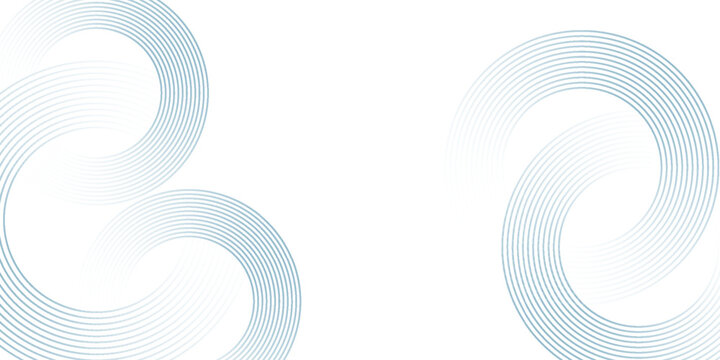 Abstract blue circle lines on white background. Geometric stripe line art design. Modern gradient lines pattern. Futuristic technology concept. Suit for website, banner, presentation, brochure, cover