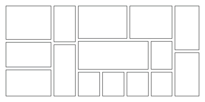 Wireframe template with rectangular blocks