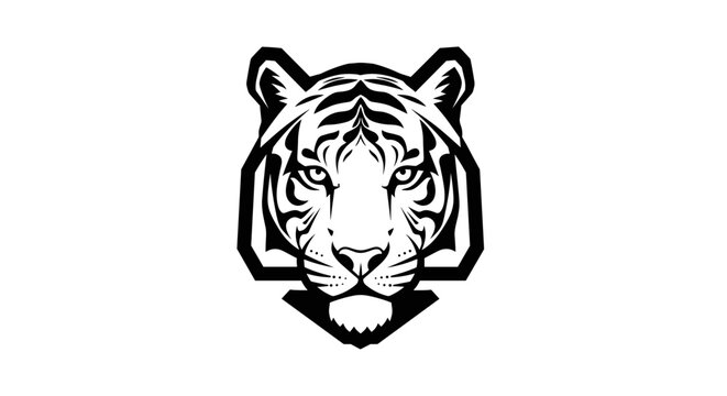 Black and white tiger head.