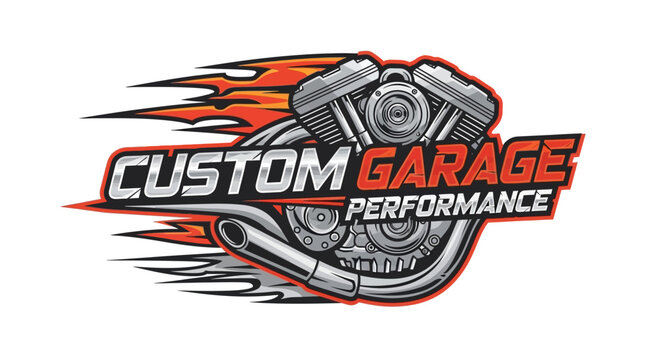 custom garage performance logo
