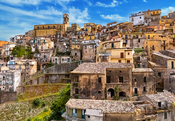 Naklejka premium The village of Badolato, Calabria, Italy
