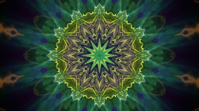 Colorful abstract mandala design with glowing patterns