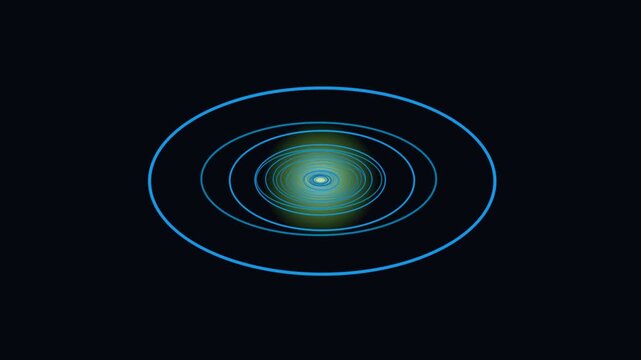 Abstract waves radiating from a central point in dark background