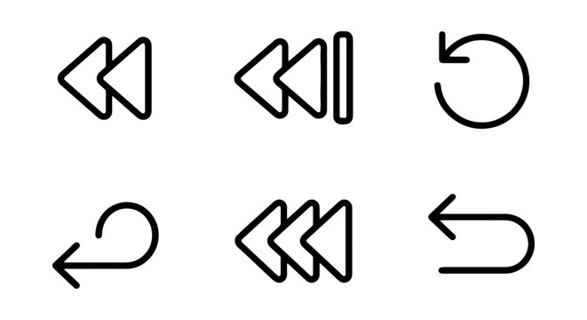 Rewind and Refresh Icons: Vector Arrows for Navigation and Control