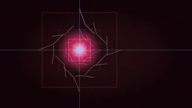 Light patterns create shapes and movement in digital space