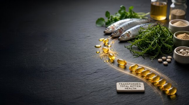 Premium cat health supplements with natural fish oil and essential nutrients