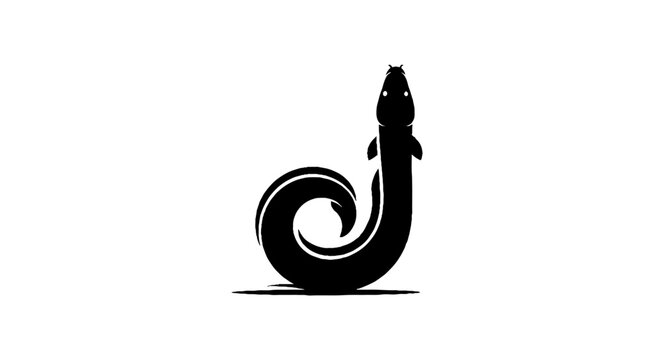 Black and white stylized lizard logo design.
