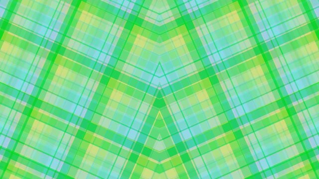 Abstract geometric plaid pattern with pastel green and blue gradient overlay