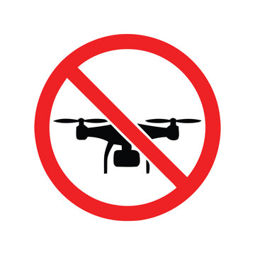 No Drone Zone Sign Vector Icon for Restricted Area and Airspace Warning