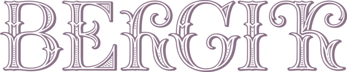 Ornate decorative letter B in purple © Chayan
