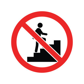 No Staircase Access Prohibition Sign Vector for Safety and Warning Use