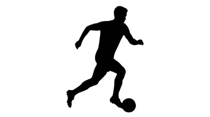 Obraz premium Soccer player kicking a ball silhouette
