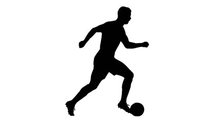 Obraz premium Silhouette soccer player kicking ball