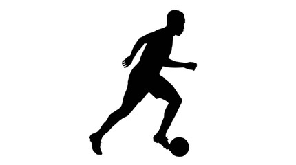 Obraz premium Silhouette of soccer player kicking ball