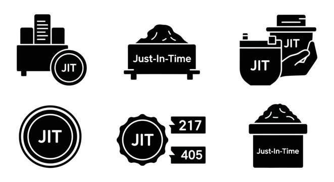 Just-In-Time (JIT) Manufacturing and Logistics Icons