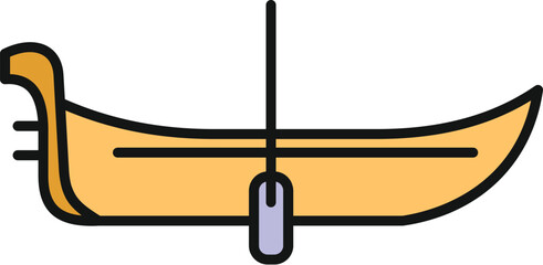 Gondola with an oar representing transportation, culture, and italian vacation trips © anatolir