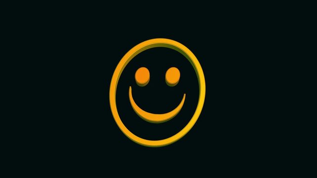 3d smiley face icon animation with dark cyan color background