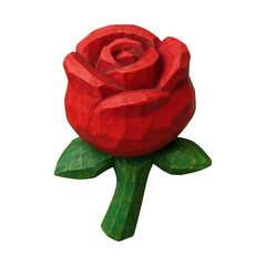 Obraz premium PNG Carved wooden rose illustration