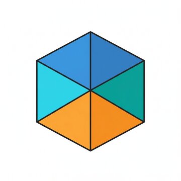2D Flat Design Cube Process Infographic
