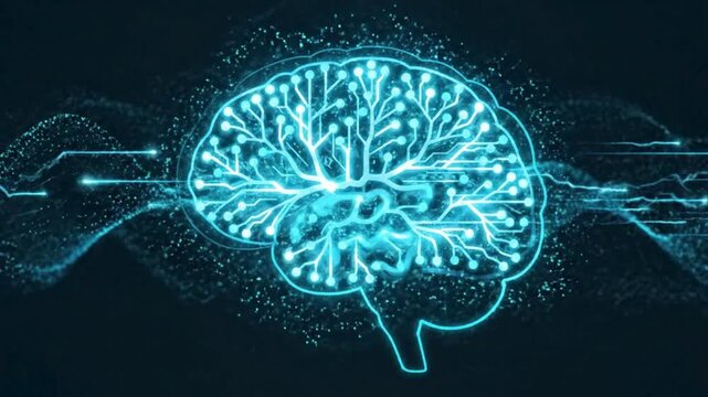 Digital Neural Network Representing Artificial Intelligence and Cognitive Computing Technology Concept