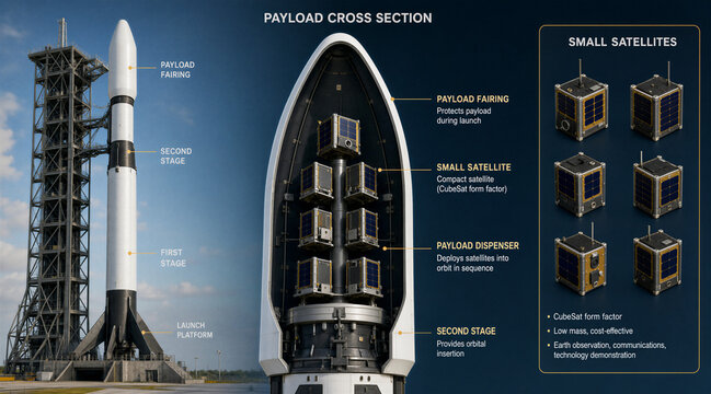 AI Data Satellite Rocket Payload Diagram