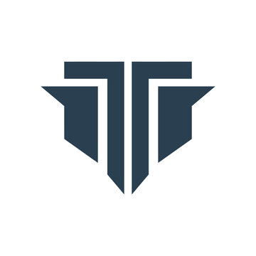 Abstract architectural T-shape geometric logo.