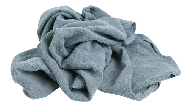 Crumbled blue grey terry cloth towel with texture