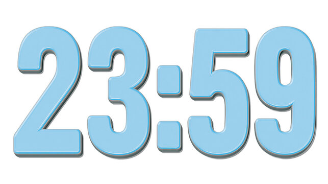 23 59 time display, last minute of the day