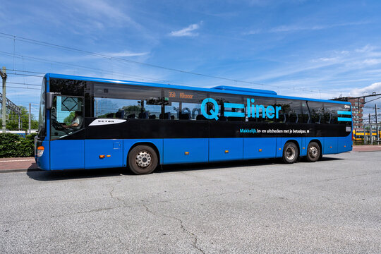 Alkmaar, Netherlands - June 1, 2026: Qbuzz Qliner Setra S 419 UL bus