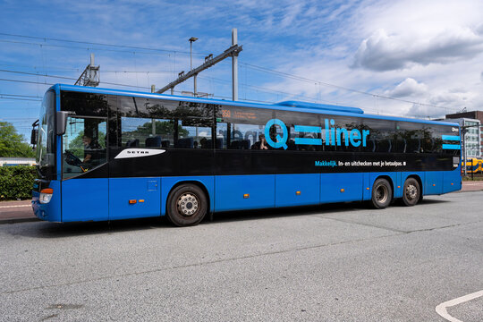 Alkmaar, Netherlands - June 1, 2026: Qbuzz Qliner Setra S 419 UL bus